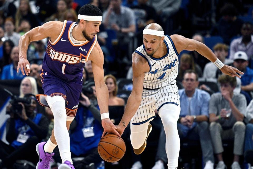 NBA比赛高清视频直播-送湖人掘金锁定季后赛!太阳惜败魔术 布克34+7迎18000分里程碑